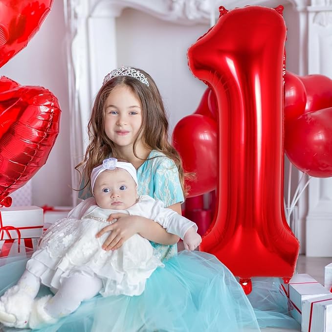 Red Number 16 Balloons, 40 Inch Big Large Foil Number Balloons, Jumbo Giant - Image 5