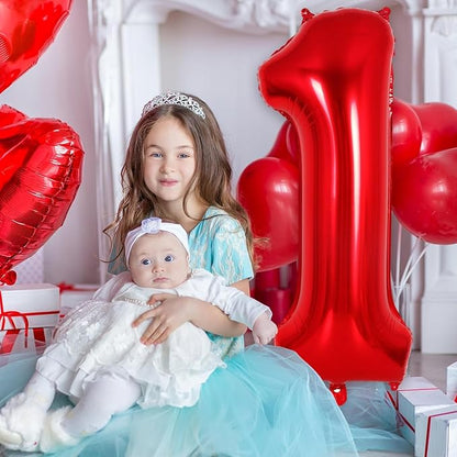 Red Number 16 Balloons, 40 Inch Big Large Foil Number Balloons, Jumbo Giant - Image 5