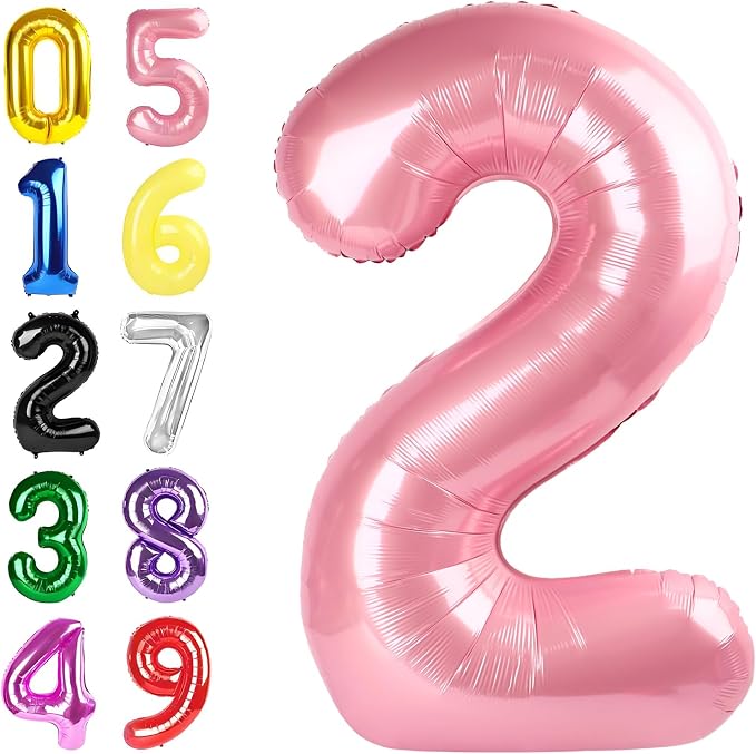 Number Balloons 40 Inch Pearl Pink 1 Balloon by Argthjy