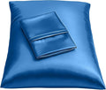 BLISSFORD Royal Blue Satin Pillowcase with Zipper, for Hair and Skin Care, Feels Soft and Cool Like a Silk Pillowcase, Satin Pillow Cases 2 Pack, Slik Pillow Cover, Queen Size - Set of 2
