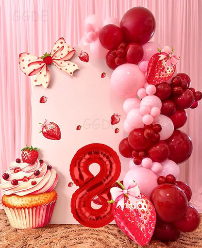 40 Inch 8 Red Number Balloons Mylar Foil Balloon 8th Birthday Party Decor | - Image 4