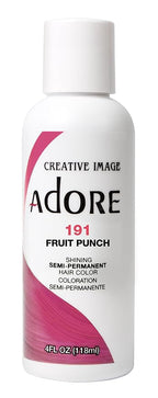 Adore Semi Permanent Hair Color (191 Fruit Punch) | Vegan & Cruelty-Free Pink Hair Dye | No Ammonia, No Peroxide, No Alcohol | 4 Fl Oz (Pack of 1)