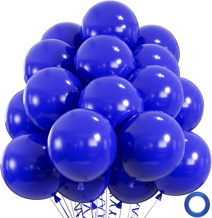 50pcs Royal Blue Balloons, 12inch Helium Quality Dark Blue Party Balloons | by ZizasAry