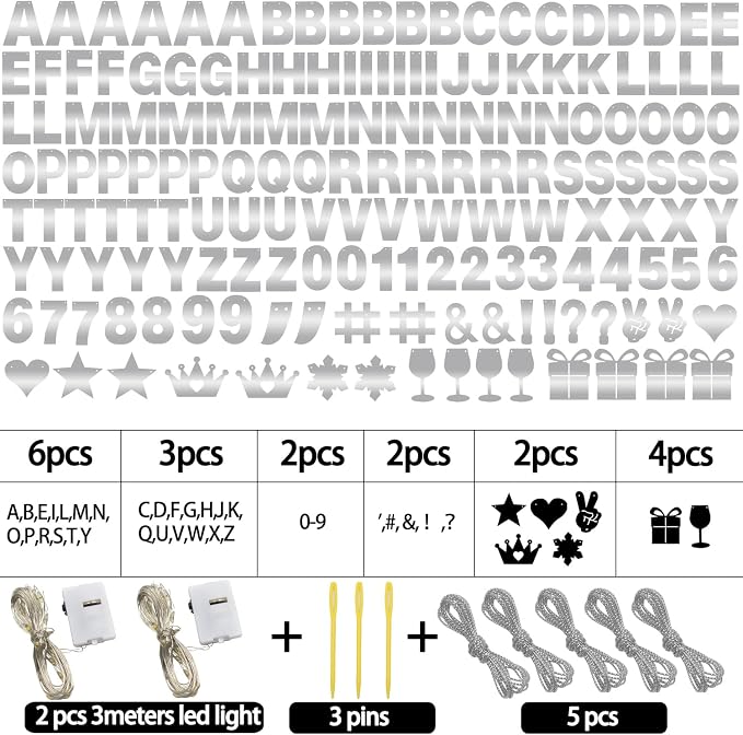 175Pcs DIY Glitter Customizable Banner Kit Happy Birthday Letters Banner Winter - Image 4
