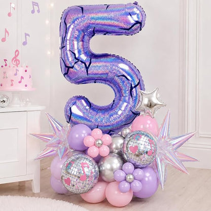 40 Inch Purple Kpop Number 5 Balloon - Image 3