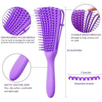 2 Pieces Detangling Brush for Afro America/African Hair Textured 3a to 4c Kinky Wavy/Curly/Coily/Wet/Dry/Oil/Thick/Long Hair, Knots Detangler Easy to Clean (Green, Purple)
