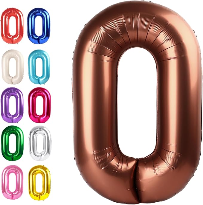 Dark Brown Number 0 Balloon 40 inch, 0th Birthday Party Balloons Decorations | by Upgesy