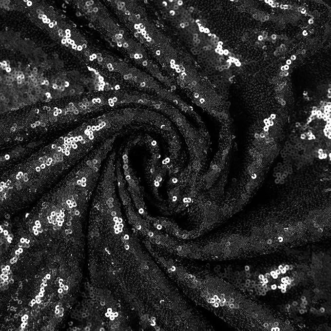 Black Sequin Backdrop for Birthday Party 10FTx10FT | 1 Panel, Glitter Sequin - Image 6