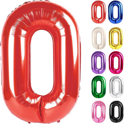 Red Number 0 Balloon 40 Inch by IWERP