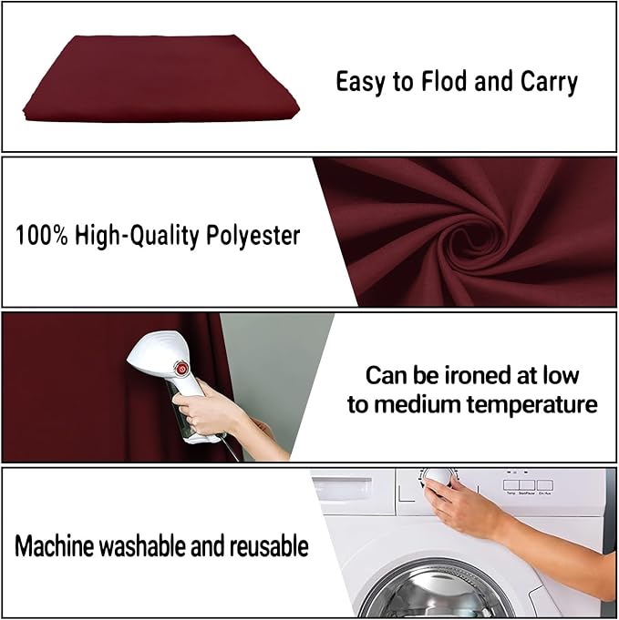 Burgundy Photography Backdrop for Photoshoot, Fabric 10x20ft | Polyester Studio - Image 7