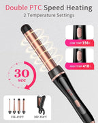 5 in 1 Curling Iron, Curling Wand Set Versatile Hair Crimper Waver 4 Interchangeable Ceramic Barrels(0.35"-1.25'') Fast Heating Dual Voltage Christmas Birthday Gifts for Women All Hair Types Travel