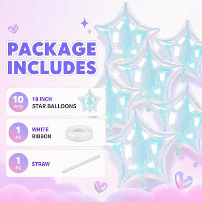 Iridescent Star Balloons, Baby Shower, Graduation, Engagement and Anniversary - Image 4