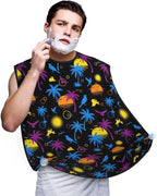 Waterproof Beard Grooming Bib, Tropical Palm Tree Beach Sun Art Shave Bib, Non-Stick Hair Catcher for Shaving Trimming, Apron Essential for Men Dad