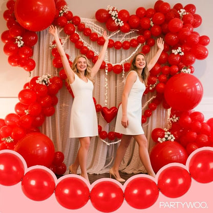 PartyWoo Red Linking Balloons 100pcs 6 Inch Red Link Balloons | - Image 2