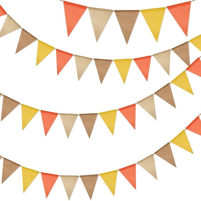 G2PLUS Fall Banner, Pennant Banner and Triangle Flag Bunting, Farmhouse Style by G2PLUS