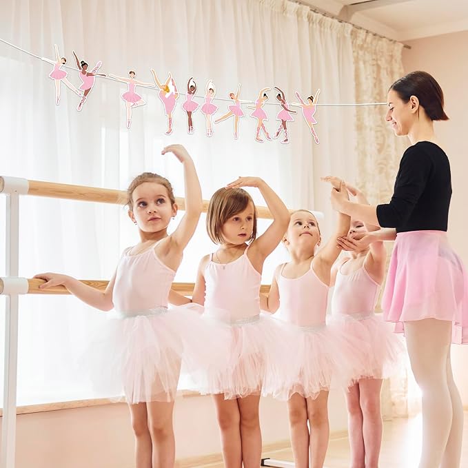 Hooqict Happy Birthday Banner Ballerina Birthday Party Decorations Ballerina - Image 8
