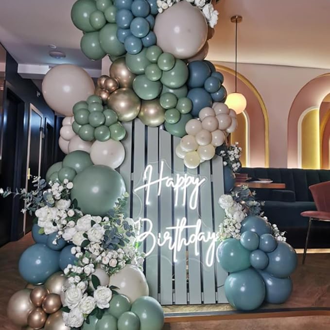 Awenztech 110pcs Slate Blue Balloon Arch Garland Kit 18 12 10 5 inch | Baby - Image 9