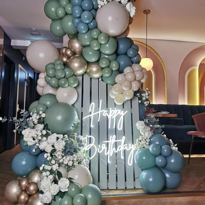 Awenztech 110pcs Slate Blue Balloon Arch Garland Kit 18 12 10 5 inch | Baby - Image 9