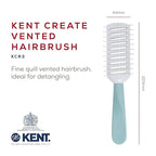 Kent KCR3 "Create" Tunnel Vented Hair Brush for Blowdrying, Creating Root Lift, and Volume in All Hair Types - Vent Brush with Green Ergonomic Handle and Soft Ball Tipped Bristles for Pain Free Use