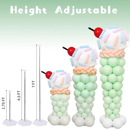 KIRIN Ice Cream Balloon Column Stand Kit Set of 2, 7 Feet Height Ice Cream - Image 5