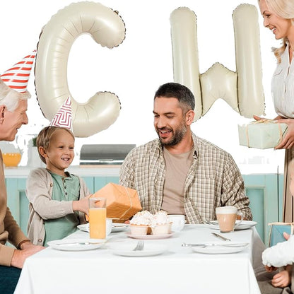 TONIFUL 40 Inch Large Cream White Letter W Balloons Giant Alphabet Letter - Image 5