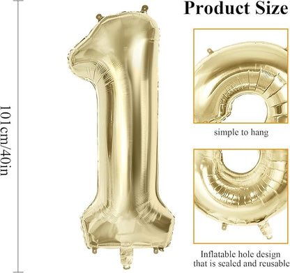 Number 14 Balloons for 14th Birthday Party Decorations, 40 Inch 0-100 - Image 2