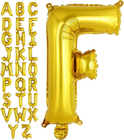 Gold Letter F Balloons, 40 Inch Large Foil Letter Balloons, Custom Phrase by YOTHORN