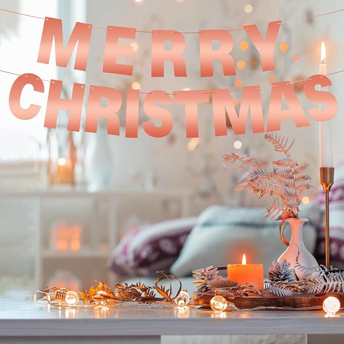 DIY Banner Kit with Letters Bright Rose Gold Customizable Birthday Banners - Image 7