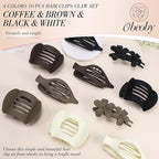 Obeoby 10 Pcs Flat Hair Clips for Women, 3 Styles French Flat Claw Clips for Thin Thick Hair, Medium Duckbill No Slip Hair Accessories Barrettes Girls
