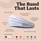 Sweatband for Men and Women - Unisex Non Slip Headband That Wicks Moisture and Eliminates Excess Sweat - Durable & Long-Lasting - Running, Sports, Gym