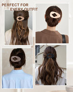 6 PCS Flat Hair Clips for Women - French Medium Flat Claw Clips for Thick Thin Hair, Strong Grip Non Slip Hair Claw Clips for Women Girls