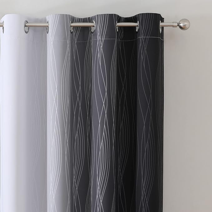 Ombre Blackout Curtains 102 Inches Long 2 Panels Set, Full Room Darkening - Image 4