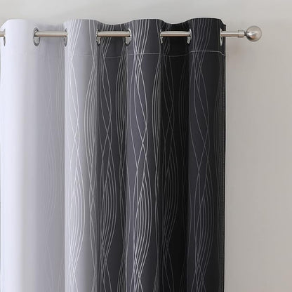 Ombre Blackout Curtains 102 Inches Long 2 Panels Set, Full Room Darkening - Image 4