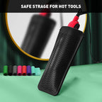ZAXOP 2 Pack Heat Resistant Silicone Mat Pouch for Flat Iron, Curling Iron,Hair Straightener,Hair Curling Wands,Hot Hair Tools (Purple & Black)