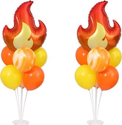 Fire Party Balloon, 2 Sets Fire Balloon Stand Kit on Table Decoration | 2 Fire by ZyloonDecoration