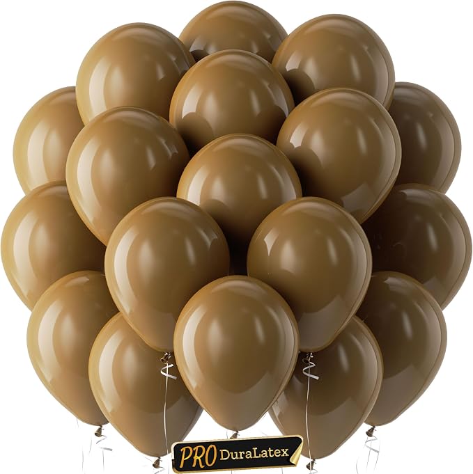 Pro Duralatex Brown Extra-Thick Balloons 120 Pack 10 inch | Jumbo Coffee Brown by Bezente