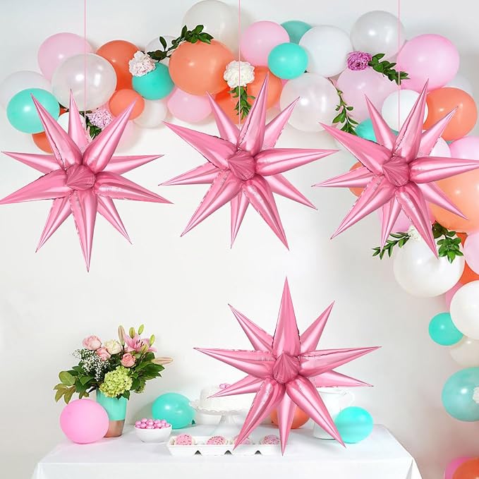 74 PCS Pearl Pink Star Balloons - Image 5
