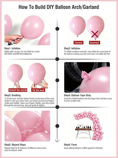 Pink Balloons 12 Inch 60 Pcs Light Pink Balloons Pastel Baby Pale Pink Latex - Image 5
