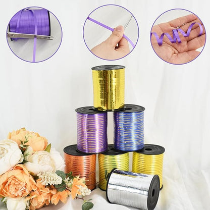 TONIFUL 500 Yards Curling Ribbon-Balloon Ribbons-Shiny Gold Metallic Balloon - Image 3