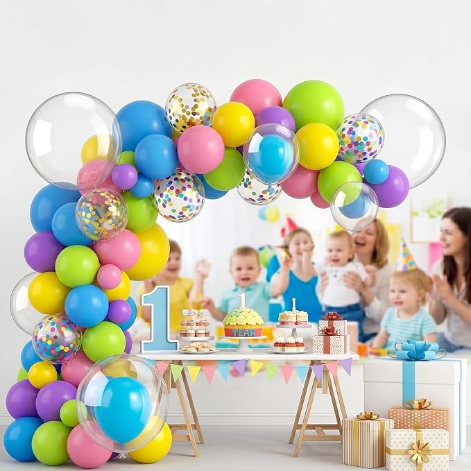 96Pcs 5/10/12/18 Inch Clear Latex Balloon Garland Arch Kit | Transparent - Image 5
