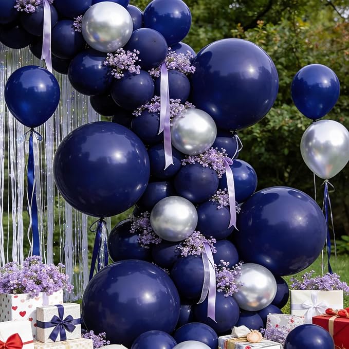 32Pcs Navy Blue Big Balloons 18 Inch, Round Dark Blue Large Latex Party Balloons - Image 6