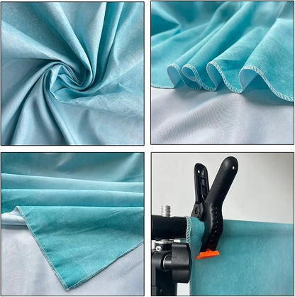 6x9ft Aqua Abstract Solid Photography Backdrops Gradient Portrait Photo Booth - Image 3