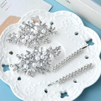 4PCS Rhinestone Pearl Hair Clips, Wedding Bridal Leaf Hair Barrette, Sparkly Glitter Hair Pins Accessories for Women and Girls