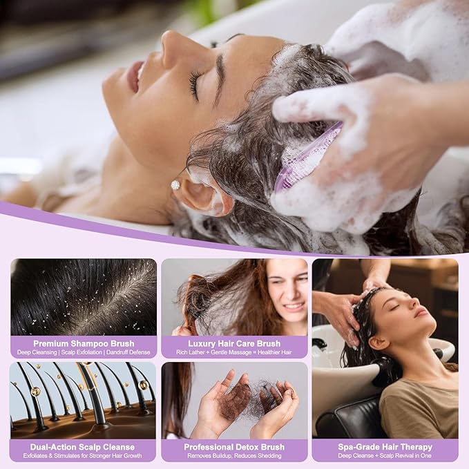 Silicone Hair Massager Wash Brush Shampoo Brushes + Face Scrubber Face Mask Brush Exfoliating Cleansing Facial Makeup Exfoliator Blackhead Skin Care Tool Comfort Wet & Dry Use for Women Men