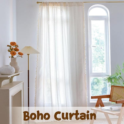 Sutuo Home Boho Curtain for Bedroom Living Room 72 Inches Long, Semi-Blackout - Image 7