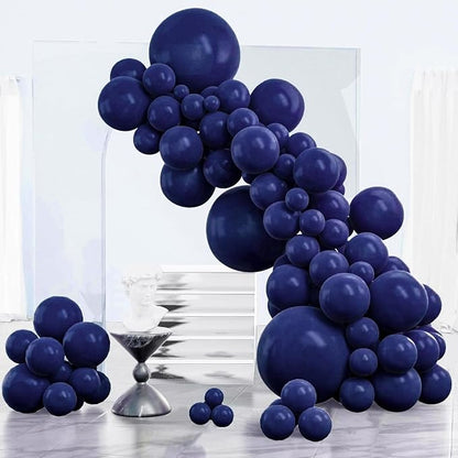 PartyWoo Navy Blue Balloons 123 pcs Pearl Navy Balloons Different Sizes Pack of by PartyWoo
