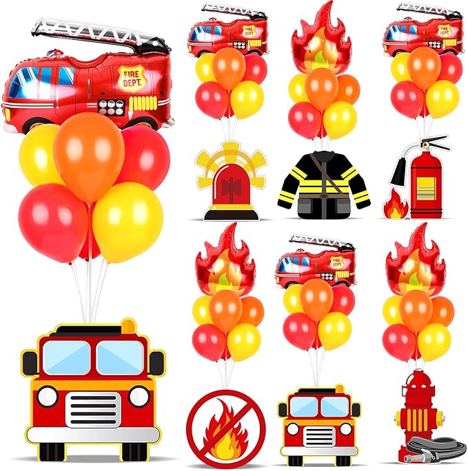 6 Sets Fire Fighting Party Balloon Stand Kit by Unknown