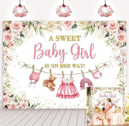 Cute Clothes Baby Shower Backdrop by Unknown