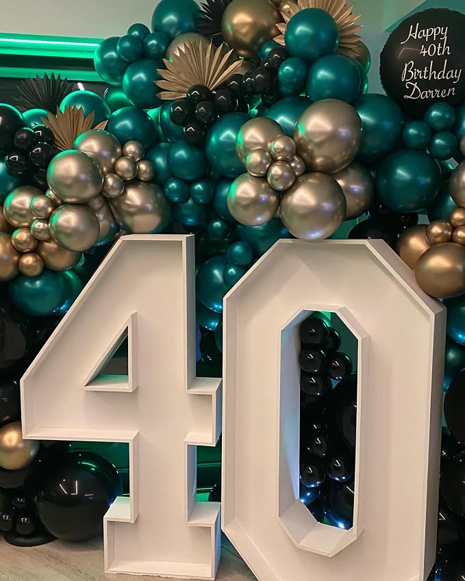 Green and Gold Black Balloon Arch Kit - Image 3