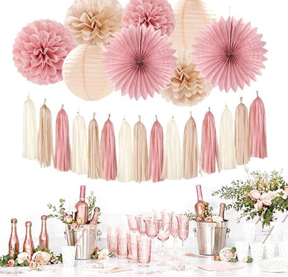 Blush-Pink Rose-Gold Bridal-Shower Fall Party-Decorations - Image 5